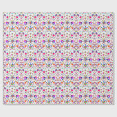 Weims, Rabbits, & Birds Otomi styled pattern ラッピングペーパー (フラット)