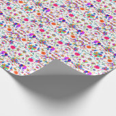 Weims, Rabbits, & Birds Otomi styled pattern ラッピングペーパー (角)