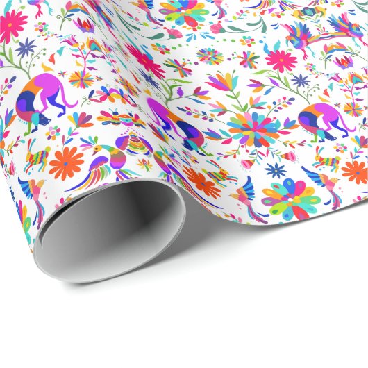 Weims, Rabbits, & Birds Otomi styled pattern ラッピングペーパー (ロールコーナー)