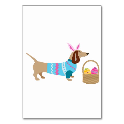 Weiner Daschund Easter  Doxie In Dog テーブルナンバー (正面)