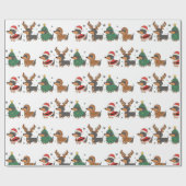 Weiner Dogs Christmas Holiday Wrapping Paper ラッピングペーパー (フラット)