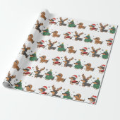 Weiner Dogs Christmas Holiday Wrapping Paper ラッピングペーパー (アンロールド)
