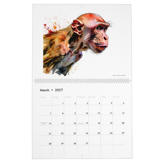 Weird Animals Art Calendar カレンダー (3月 2027)