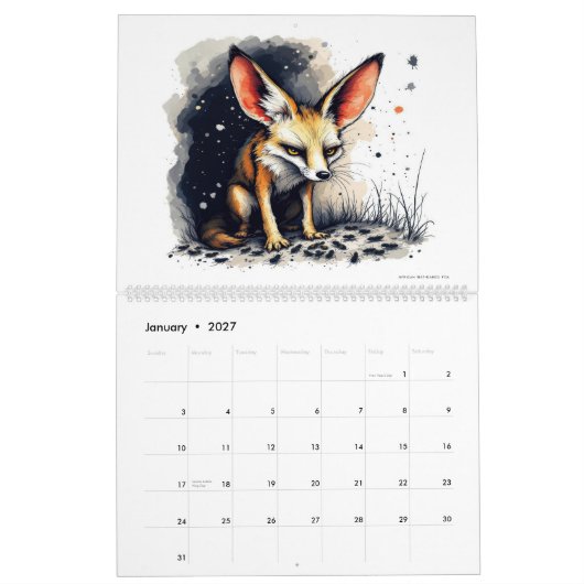 Weird Animals Art Calendar カレンダー (1月 2027)