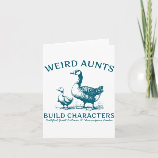 Weird Aunt Builds Character Funny Silly Goose Aunt カード (正面)