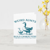 Weird Aunt Builds Character Funny Silly Goose Aunt カード (黄色い花)
