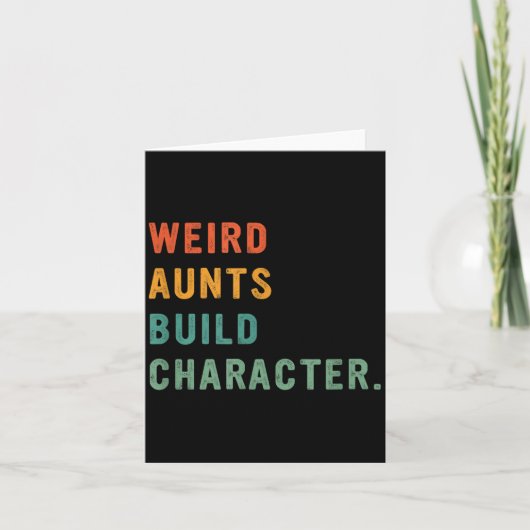 Weird Aunts Build Character Retro Funny Auntie Mot カード (正面)