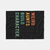 Weird Aunts Build Character Retro Funny Auntie Mot フリースブランケット (正面(横))