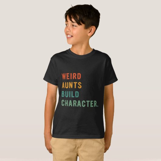Weird Aunts Build Character Retro Funny Auntie Mot Tシャツ (正面フル)