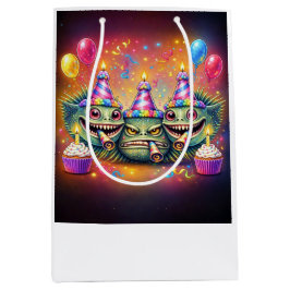 Weird Birthday Fish Heads ミディアムペーパーバッグ