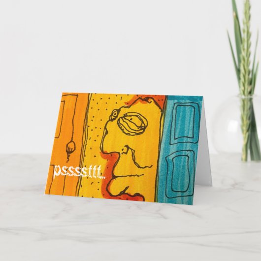 Weird Cartoon Guy Feliz Cumpleanos Birthday Card カード (正面)