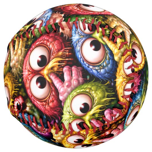 Weird Cartoon Slimy nose pickers ソフトボール (正面右)