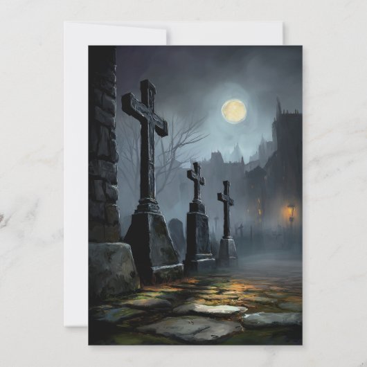 Weird Grim Reaper with Cupcake Birthday Party 招待状 (裏面)