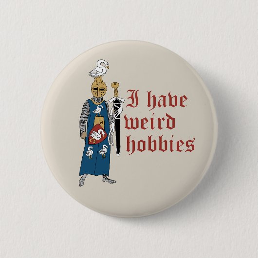 "Weird Hobbies" Knight Button 缶バッジ (正面)
