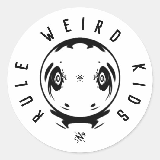 Weird Kids Rule Sticker – Funny Weirdness Motto ラウンドシール (正面)