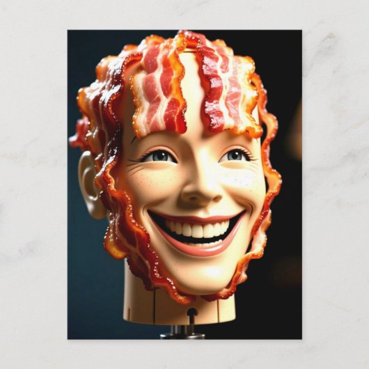Weird Mannequin Head with Bacon ポストカード (正面)