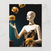 Weird Mannequin with Cheeseburgers ポストカード (正面)