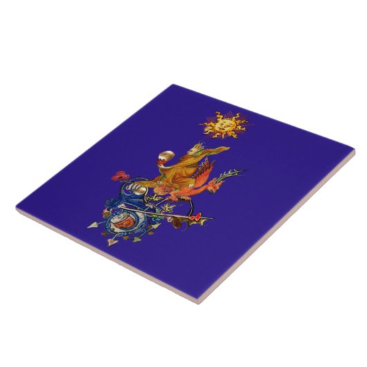 WEIRD MEDIEVAL BESTIARY,ALCHEMIST,RED DRAGON,Blue タイル (側面)