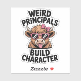 Weird Principals Build Character Funny Cow School シール