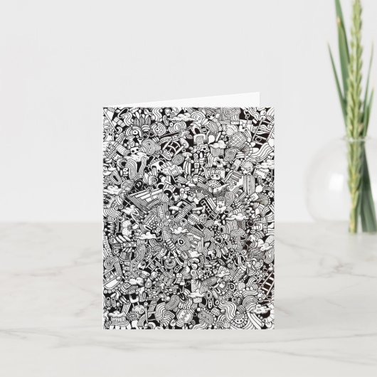 Weird Shapes Detailed Cartoon Folded ノートカード (正面)