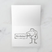 Weird Strange Funny Cartoon Guy Birthday Card カード (内部)