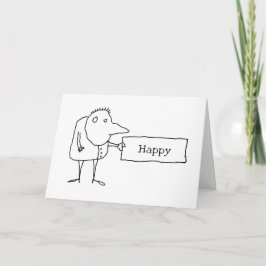 Weird Strange Funny Cartoon Guy Birthday Card カード