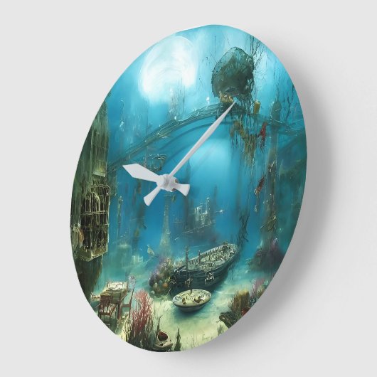 Weird underwater habitat ラージ壁時計 (傾斜)