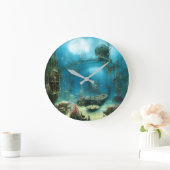 Weird underwater habitat ラージ壁時計 (ホーム)