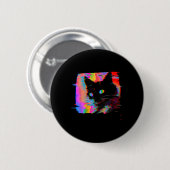 Weirdcoreサイケデリック Cat Vaporwave Eutitic Trip 缶バッジ (正面&裏面)