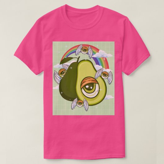 Weirdcore美学かわいいアボカドアイウィングアイブ Tシャツ (デザイン正面)