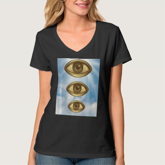 Weirdcore美学Oddcore不気味な目の奇妙さ Tシャツ (正面)