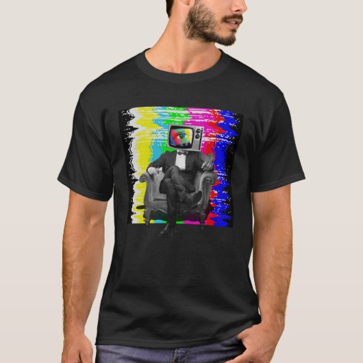 Weirdcore美学TVヘッド超現実的なキッドコア夢 Tシャツ (正面)