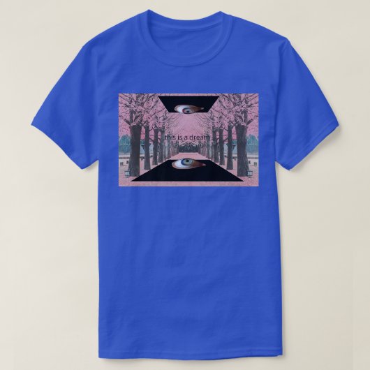 Weirdcore Aesthetic Sakura Cherry Blossom Big Eyes Tシャツ (デザイン正面)