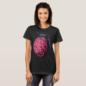 Weirdcore Brain Grenade Surreal Military Soldier V Tシャツ (正面フル)