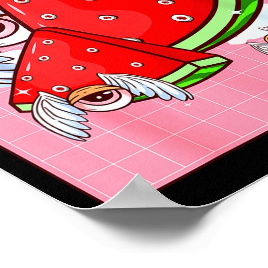 Weirore Aesthetic Kawaii Watermelon Eyes Winged Ey ポスター (角)