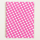 Weiß gepunktetes Muster プランナー手帳 (正面)