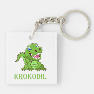 weiß grün Krokodil Cartoon キーホルダー