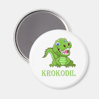 weiß grün Krokodil Cartoon マグネット