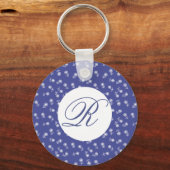 weiße Blümchen personalisiert キーホルダー (正面)