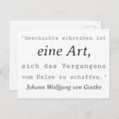 Weisse Goethe Zitat Geschichte Schreiben ポストカード (正面/裏面)