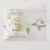 Weisse Orchidee ・ Save the Date Postkarte 案内ポストカード (裏面)