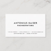 Weiße professionelle einfarbige elegante moderne  名刺 (正面)