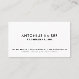 Weiße professionelle einfarbige elegante moderne  名刺