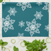 Weiße Schneeflocken  キッチンタオル (折り畳み)