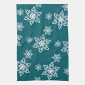 Weiße Schneeflocken  キッチンタオル (縦)