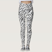 Weiße Tiger Streifen Druck レギンス (正面)