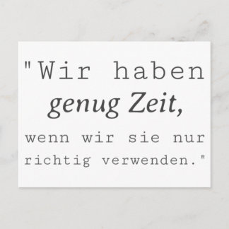 Weisse Zitat Wir haben genug Zeit ポストカード