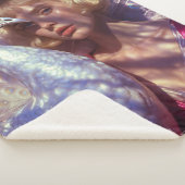 Weißer Pfau und Schönheit in rosa Eleganz シェルパブランケット (3/4)