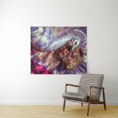 Weißer Pfau und Schönheit in rosa Eleganz タペストリー (インサイチュ(横))