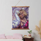 Weißer Pfau und Schönheit in rosa Eleganz 吊り下げ型タペストリー (寝室)